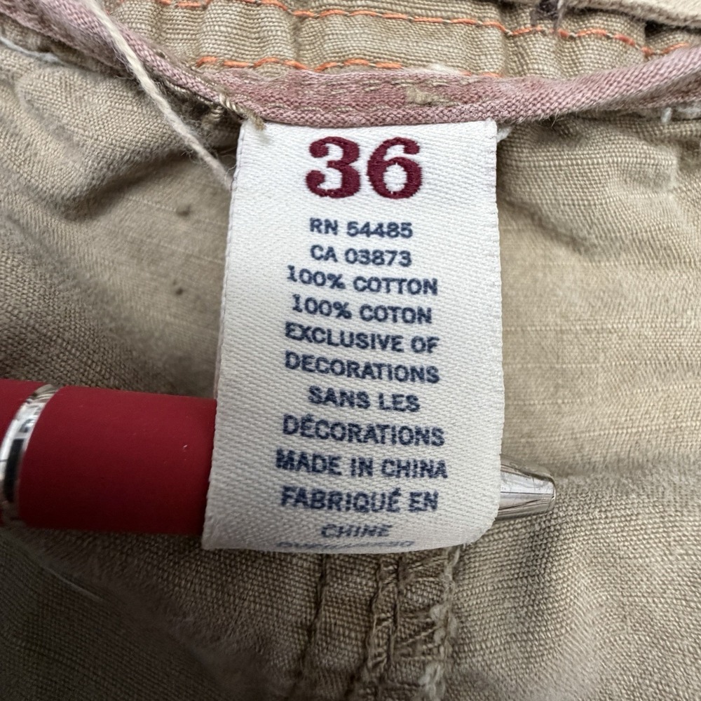American Eagle Shorts Mens 36 Khaki Canvas Military Utility Cargo Y2K - Picture 5 of 9